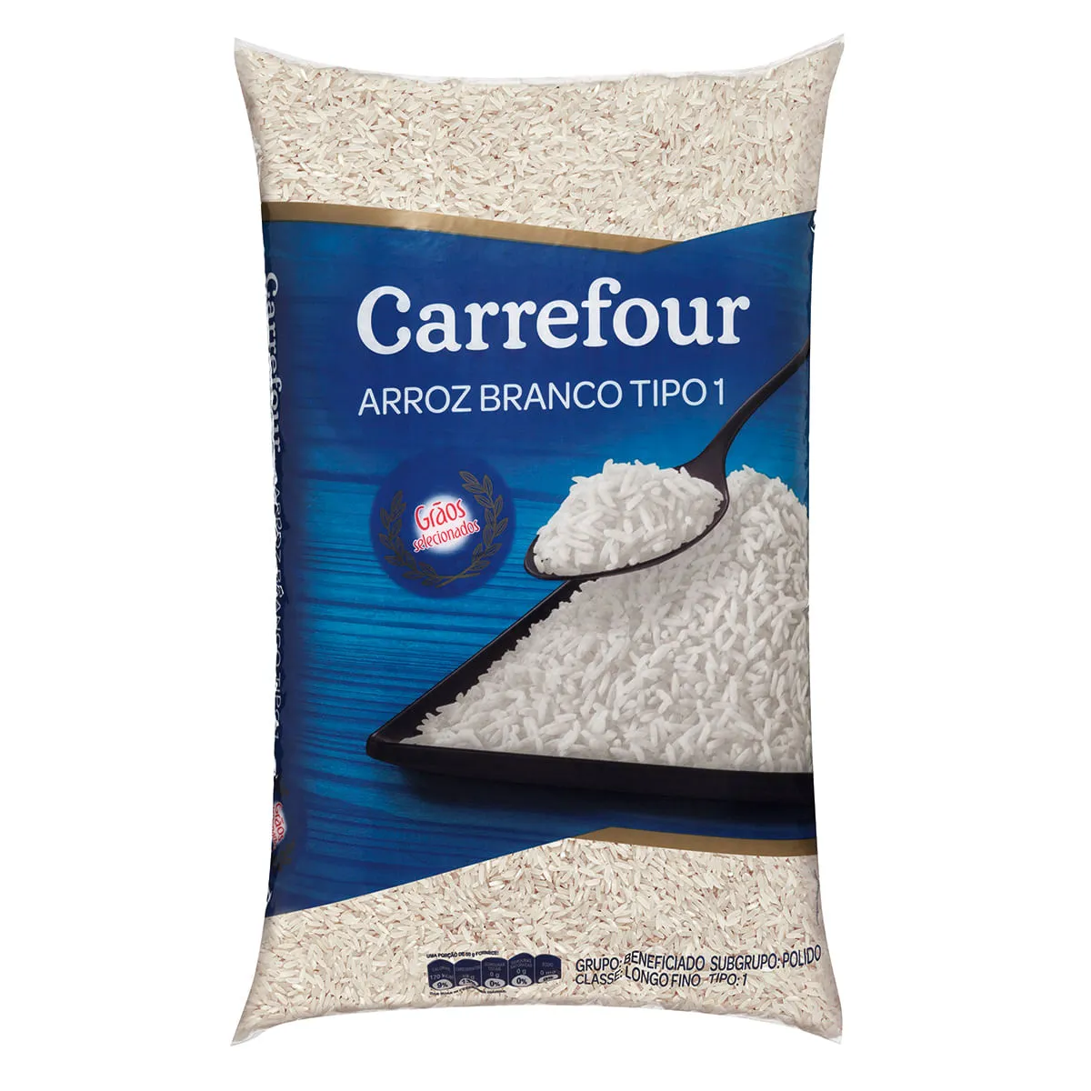 (regional)arroz Branco Longo-fino Tipo 1 Gros Selecionados Carrefour 5kg