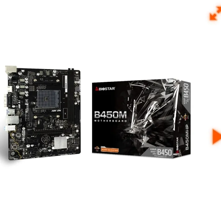 Placa Me Biostar B450mhp, Chipset B450, Amd Am4, Matx, Ddr4