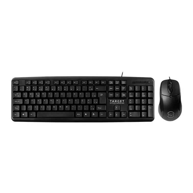 Kit Teclado E Mouse Office Tgt Gr100 V3, Abnt2, 1000dpi, Preto, Tgt-gr100-bk03