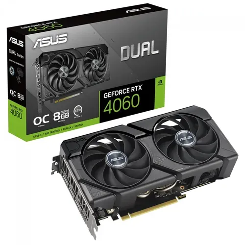 Placa De Vdeo Asus Dual Nvidia Geforce Rtx 4060 Evo Oc, 8gb, Gddr6, Dlss, Ray Tracing, Dual-rtx4060-o8g-evo