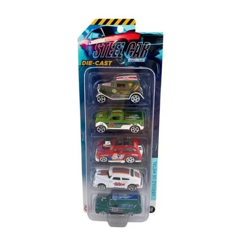 Kit Com 5 Mini Carrinhos Die Cast Garagem S.a. Sortidos - Candide