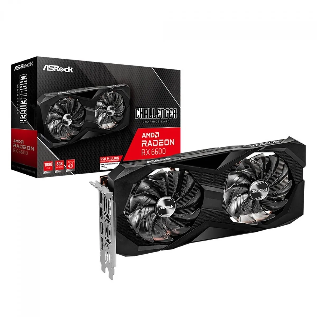 Placa De Vdeo Asrock Radeon Rx 6600 Challenger D, 8gb, Gddr6, Fsr, Ray Tracing