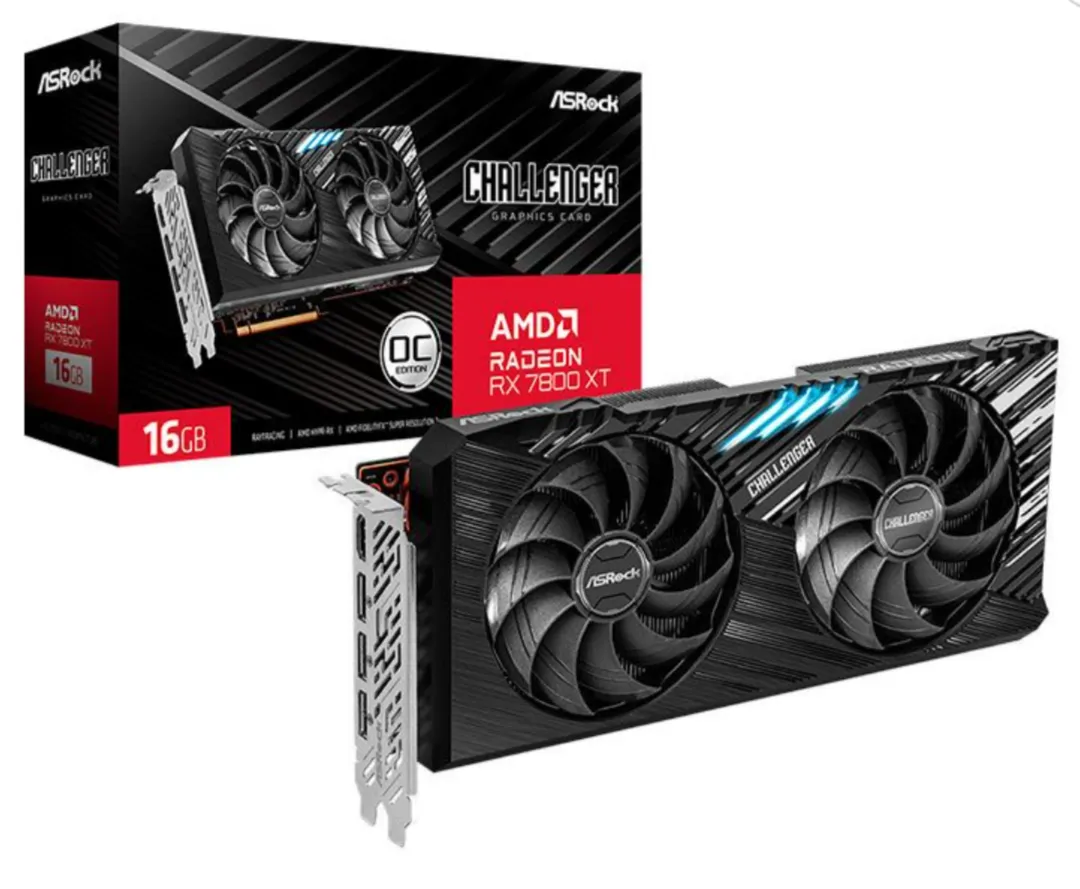 Placa De Video Asrock Radeon Rx 7800 Xt Challenger Oc, 16gb, Gddr6, 256-bit, 90-ga4szz-00uanf