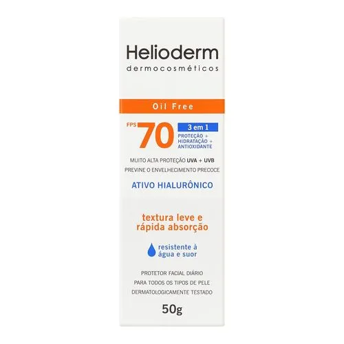 Protetor Solar Facial Helioderm "fps 70" Oil Free 50g