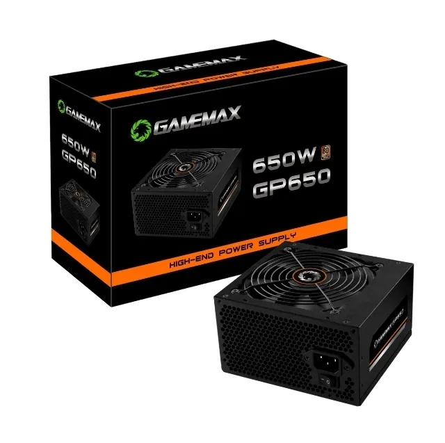 Fonte Gamemax Gp650 650w, 80 Plus Bronze, Pfc Ativo, Black