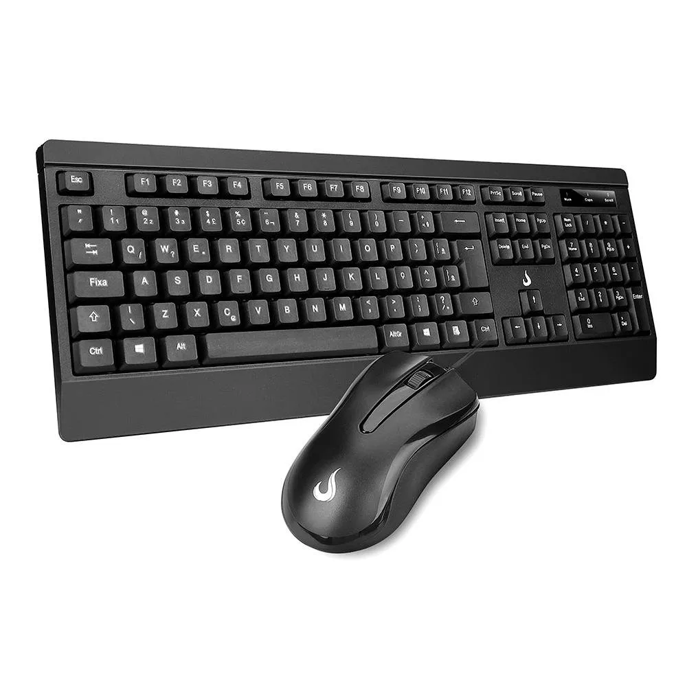 Teclado E Mouse Rise Mode Office Of 02, Usb, Abnt2, Preto - Rm-tm-02-fb