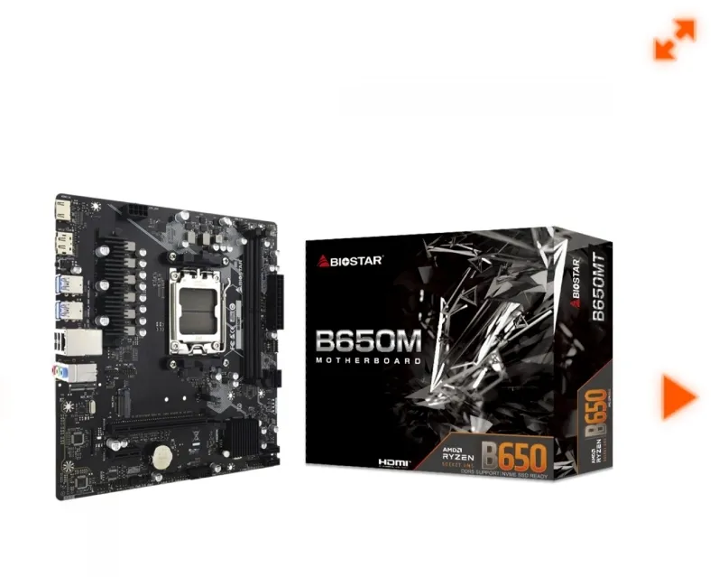 Placa Me Biostar B650mt, Chipset B650, Amd Am5, Matx, Ddr5