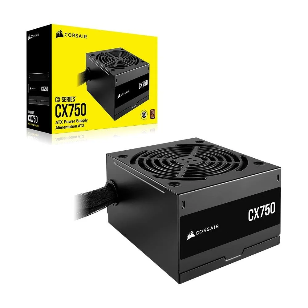 Fonte Corsair Cx Series Cx750, 750w, 80 Plus Bronze, Com Cabo, Preto - Cp-9020279-br