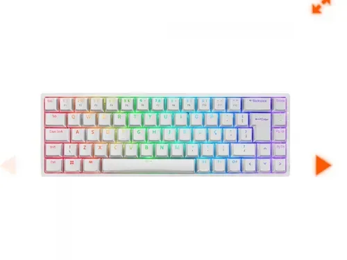 Teclado Gamer Mecnico Akko 3068b Plus White, Rgb, Usb/wireless/bluetooth, Switch Akko Blue E Akko Orange Abnt2