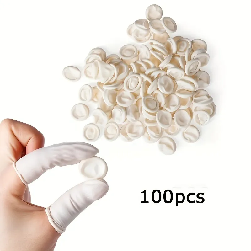 [imposto Incluso/moedas] Luvas Descartveis Fingertips Protector, Borracha Natural, Antiderrapante, Anti-esttico, Beros De Ltex Dedo 100pcs