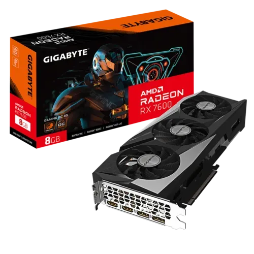 Placa De Vdeo Gigabyte Amd Radeon Rx 7600 Gaming Oc, 8gb, Gddr6, Fsr, Ray Tracing, Gv-r76gaming Oc-8gd