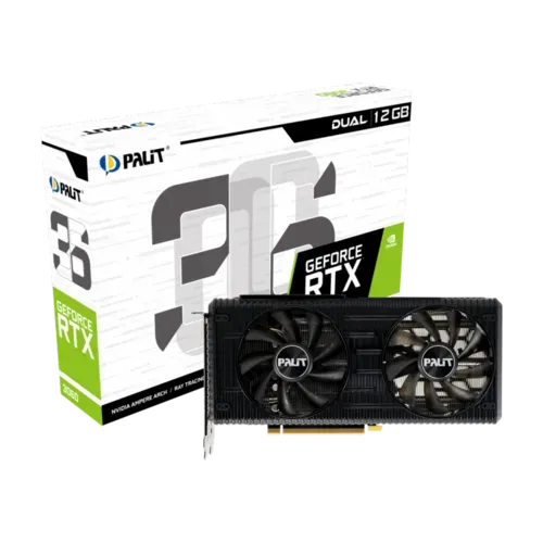 Placa De Vdeo Palit Nvidia Geforce Rtx 3060 Dual, Lhr, 12gb, Gddr6, Dlss, Ray Tracing, Ne63060019k9-190ad