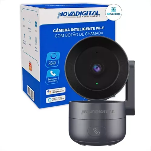 Cmera Inteligente 360 Wifi Tuya Onvif Com Boto De Chamada, Funciona Alexa Echo Show