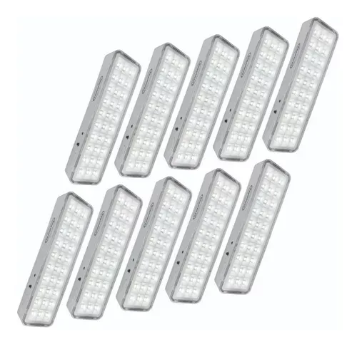 10 Luminria Luz De Emergncia 30 Leds Premium Segurimax Cor Led