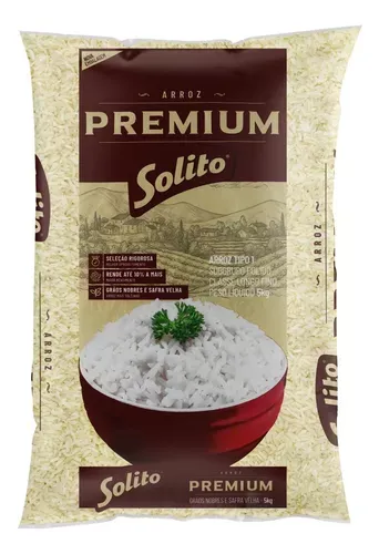 (regional) Arroz Branco Tipo 1 Solito Premium Pacote 5kg