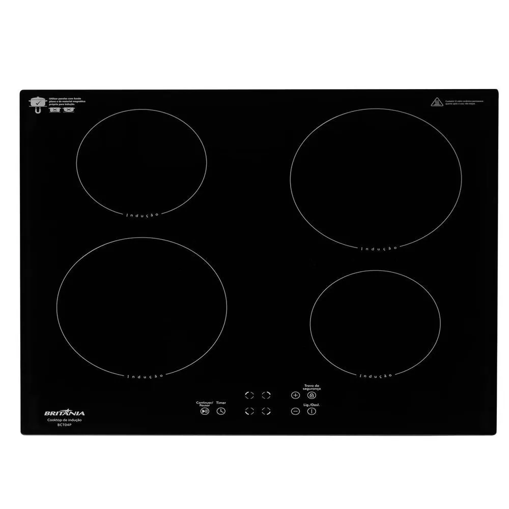 Cooktop De Induo Britnia Bct04p 4 Bocas 220v