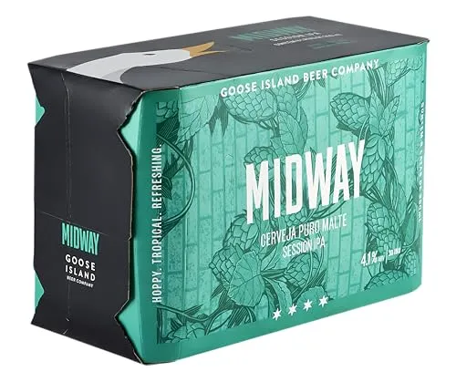 (rec) Pack De Cerveja Goose Island Midway Lt Sleek 350ml, 8 Unidades