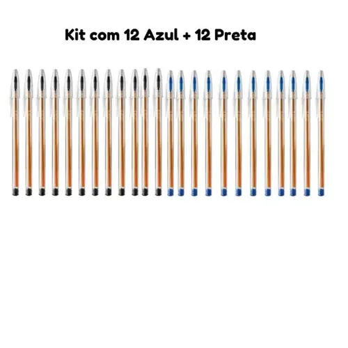 Kit 24 Canetas Esferogrfica 0.8mm Fine Cristal - Bic