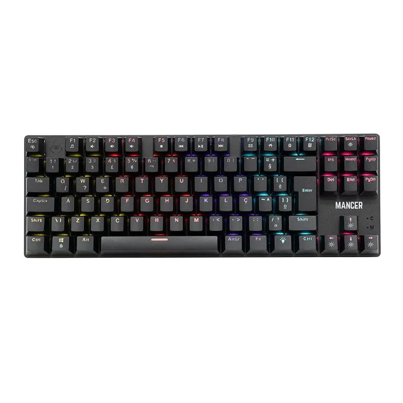 Teclado Mecanico Gamer Mancer Shade Mk2, Rainbow, Switch Huano Vermelho, Preto, Mcr-shm2-rbw01rd