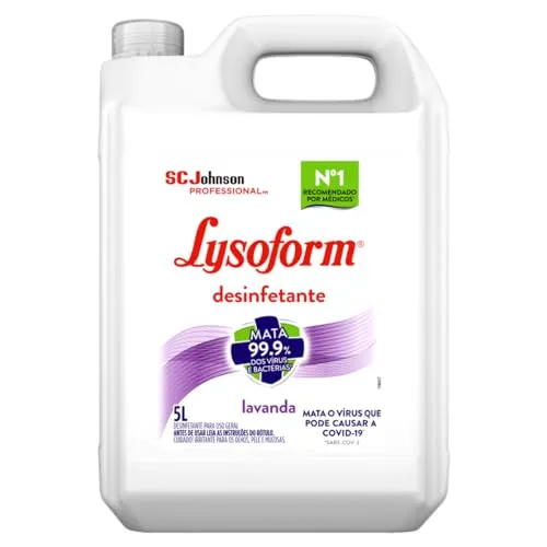 [rec] Lysoform Lavanda, Desinfetante Lquido, Limpeza Pesada E Eficiente, 5l