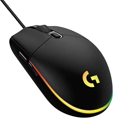 Mouse Gamer Logitech G203 Lightsync Rgb, Efeito De Ondas De Cores, 6 Botes Programveis E At 8.000 Dpi - Preto