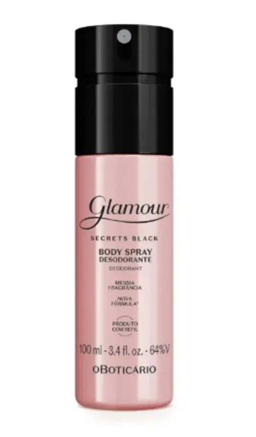 Body Spray Desodorante Glamour Secrets Black 100ml