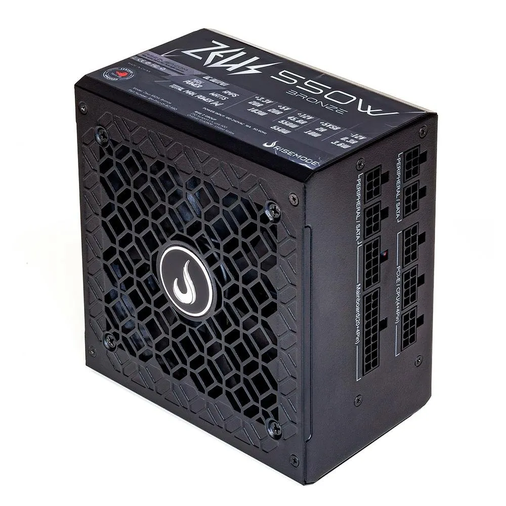 Fonte Gamer Rise Mode Zeus 550w, Bronze, Full Modular, Pfc Ativo, Preto - Rm-psu-01-bz-550