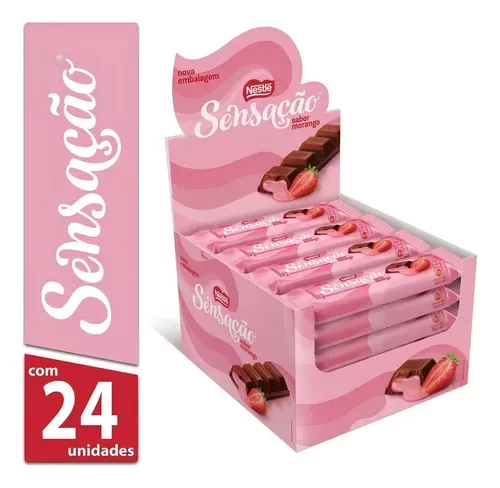 Nestl Chocolate Com Morango 24 Unidades 38g