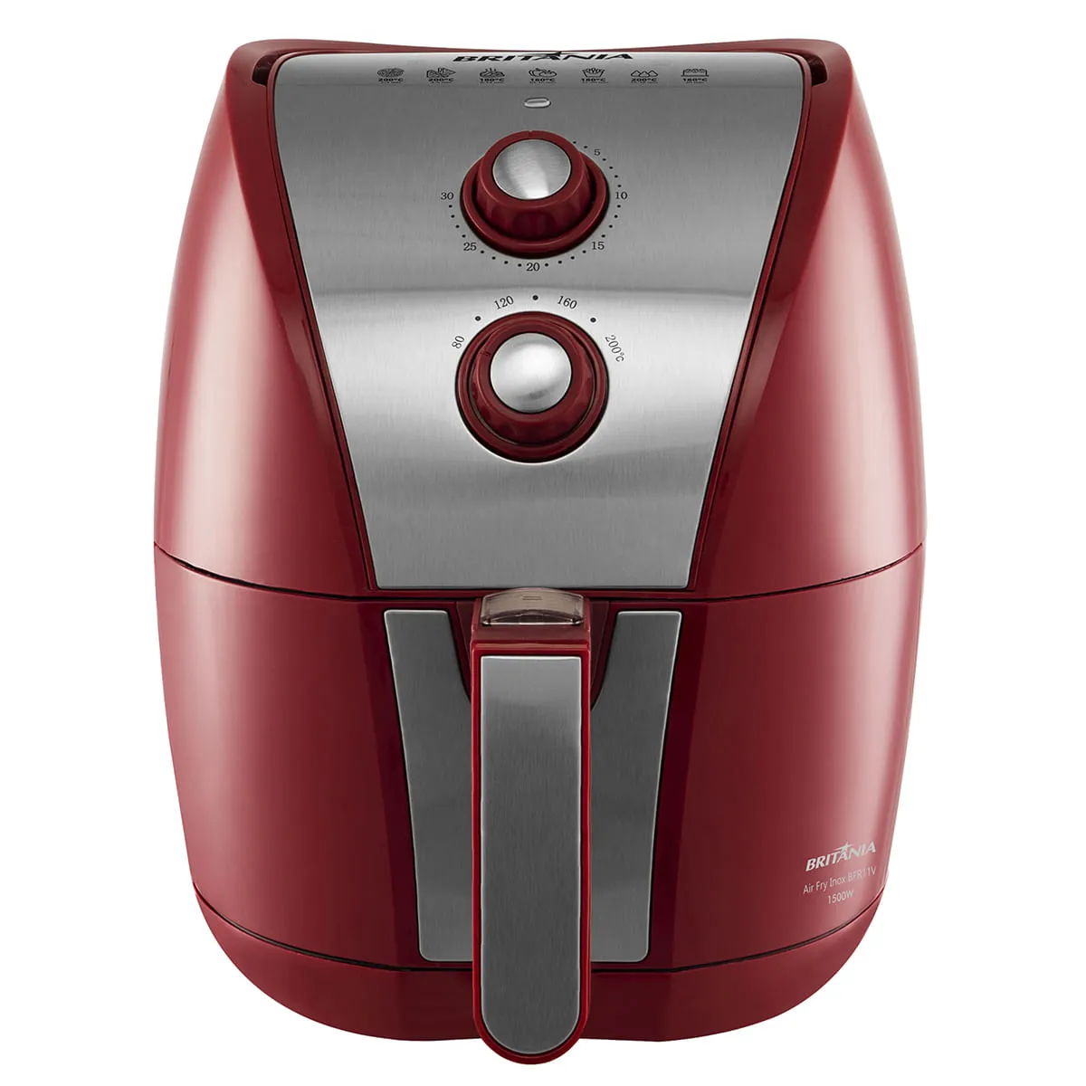 [outlet] Air Fryer Britnia Brf11vi Inox Vermelha 4,4 Litros