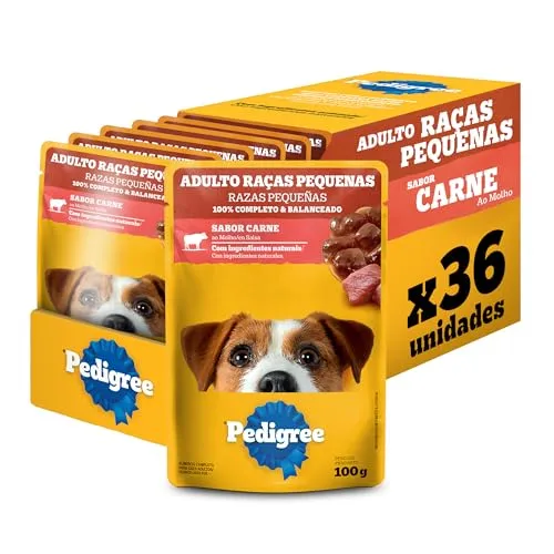 Pack De Rao mida Pedigree Sach Carne Ao Molho Para Ces Adultos De Raas Pequenas, 36 Sachs De 100 G