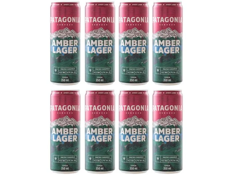 [r$3,52 Cada Lata] Cerveja Patagnia Amber Lager 8 Unidades