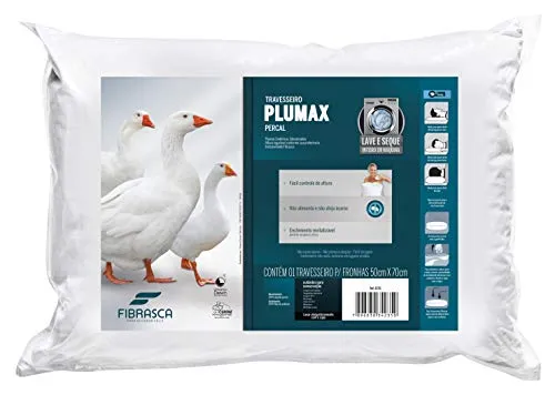 Travesseiro Toque De Pluma - Plumax Percal - Integralmente Lavvel Em Mquina - P/fronhas 50x70 Cm - Fibrasca