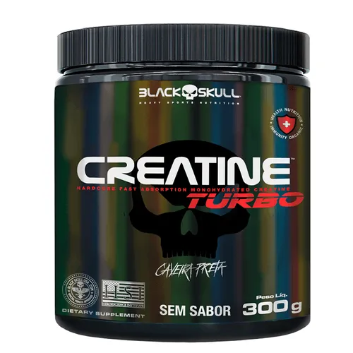 Creatina Em P Black Skull Creatine Turbo Sem Sabor 300g