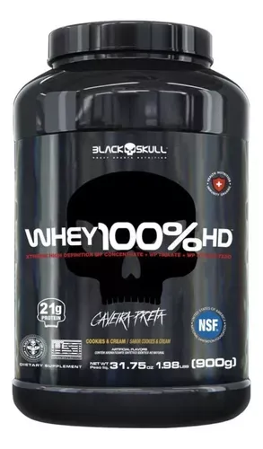 Suplemento Black Skull Caveira Preta Protena De Whey 100% Hd Sabor Cookies & Cream X 900g - P