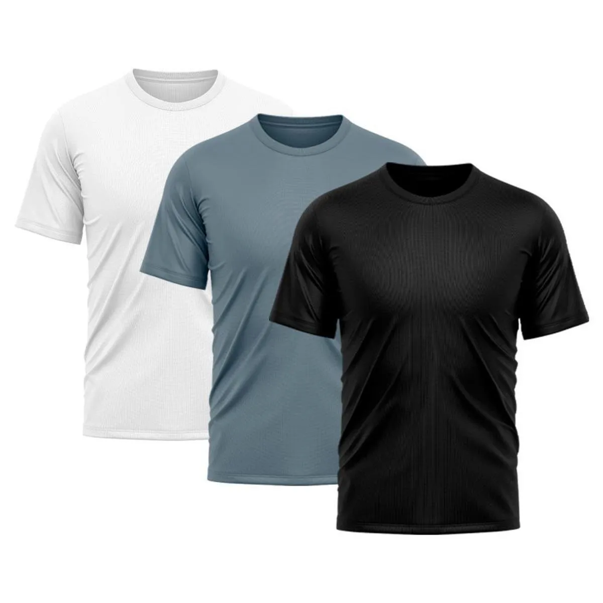 Kit 3 Camiseta Masculina Dry Proteo Solar Uv Bsica Lisa Treino Academia Camisa Camisetas