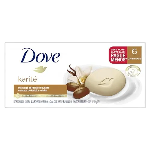 [rec/ + Por - R$ 17,09] Dove Sabonete Em Barra Karit E Baunilha 90 G 6 Unidades