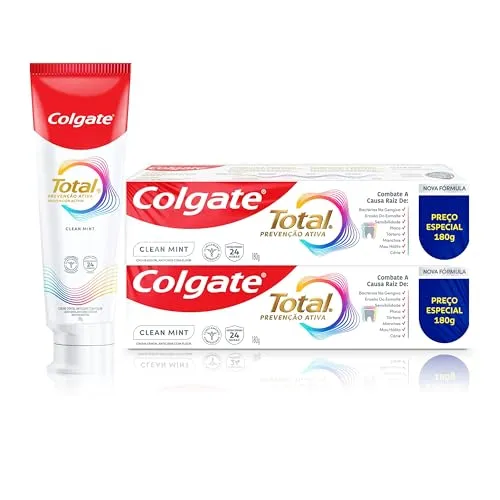 (rec) Creme Dental Colgate Total Clean Mint 180g 2 Unidades