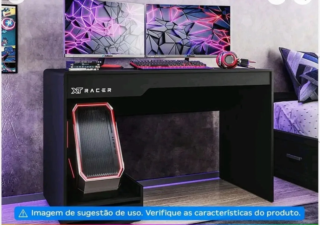 [magalu] Mesa Gamer Xt Racer Line Preto E Branco