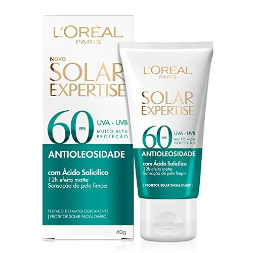 L'oral Paris Protetor Solar Facial Antioleosidade Fps60 Solar Expertise Effeito Matte, 40g