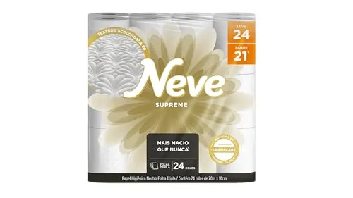 Neve Papel Higinico Supreme Folha Tripla, 20m, Leve 24 Pague 21 Rolos