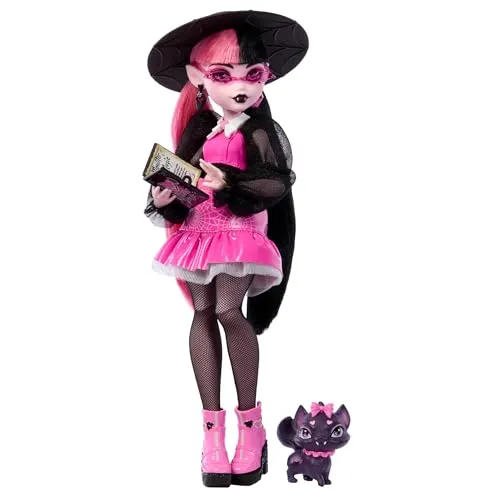 Monster High, Boneca Articulvel Draculaura Novo Visual Com Pet Count Fabulous E Acessrios, Para Crianas A Partir De 4 Anos