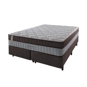 Cama Box Queen + Colcho Molas Ensacadas Suporte 200 Kg Baltimore 158x198x65cm