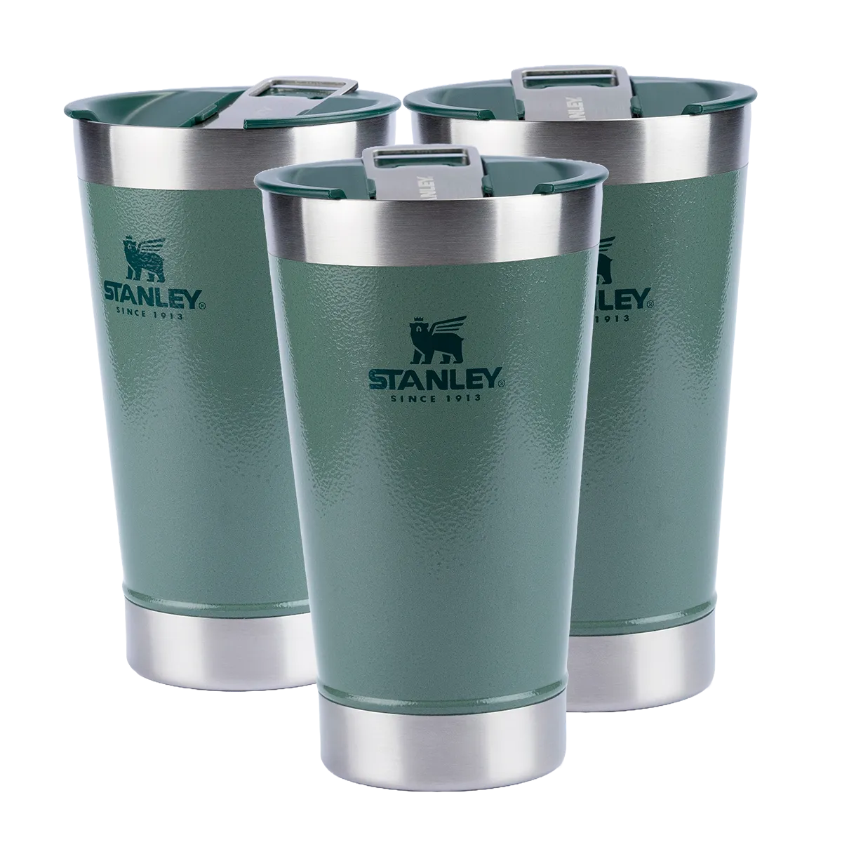 Kit 3 Copos Trmicos De Cerveja (com Tampa) Stanley Hammertone Green