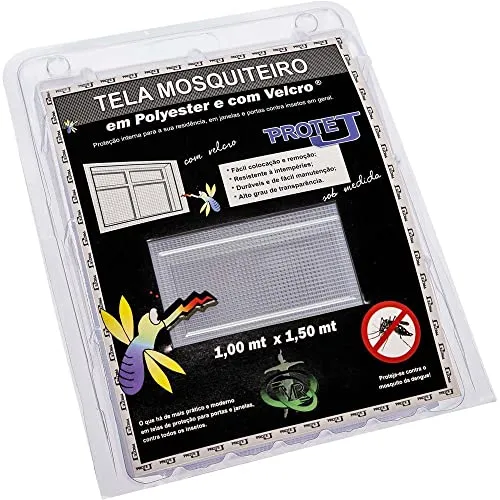 [ Prime ] Tela Mosquiteiro Com Velcro Protej 100cm X 150cm - Branca