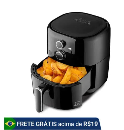 Fritadeira Eltrica Sem leo Air Fryer 4,2 Litros 1500w 127v Preta Multi - Go207