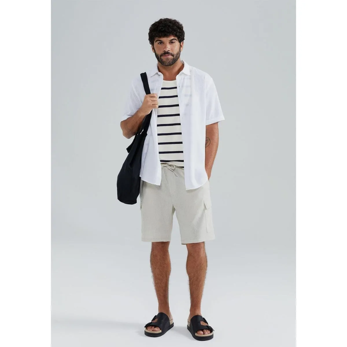 [com Cashback R$ 59] Short Hering Cargo Com Linho Masculino