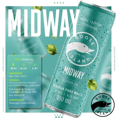 Cerveja Session Ipa Puro Malte Midway Goose Island Lata 350ml