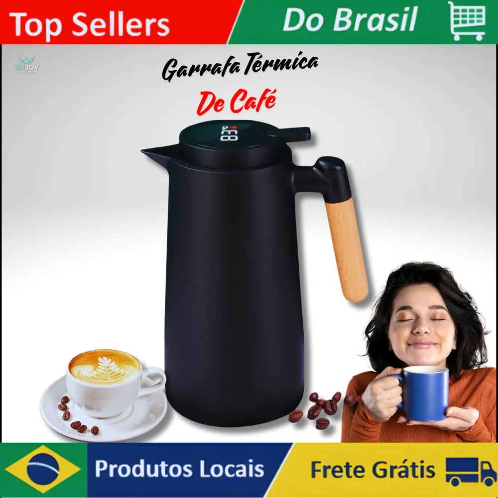 [r$31 "moedas"/br] Garrafa Trmica 1l Com Sensor De Temperatura