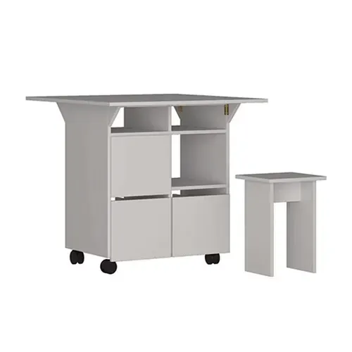 Conjunto De Mesa De Cozinha Dobrvel 4 Lugares Balsamo Branco - Branco