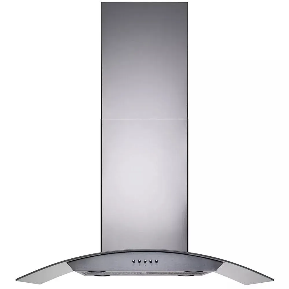 Coifa Ilha Cadence Gourmet Vidro Curvo Inox 90cm Cfa502